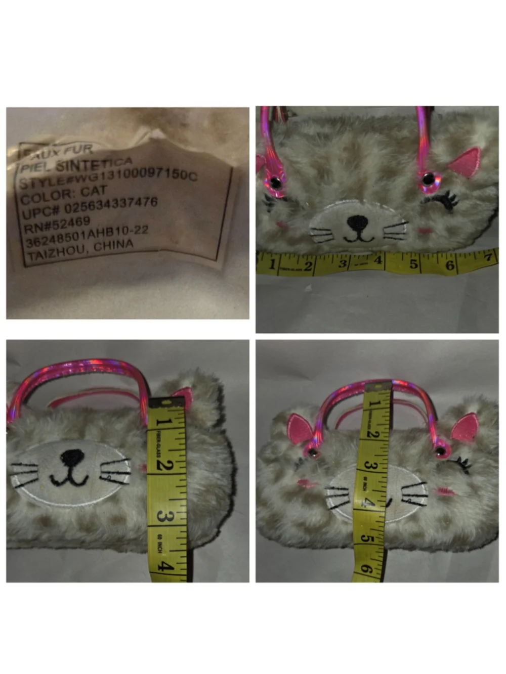 Kids Faux Fur Cat Eyeglasses Case